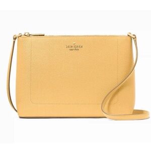 **NWT** KATE SPADE Yellow Pebbled Leather Leila Crossbody Bag - Fresh Hay